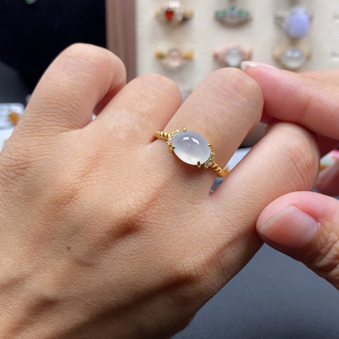 翡翠银S925镶嵌戒指