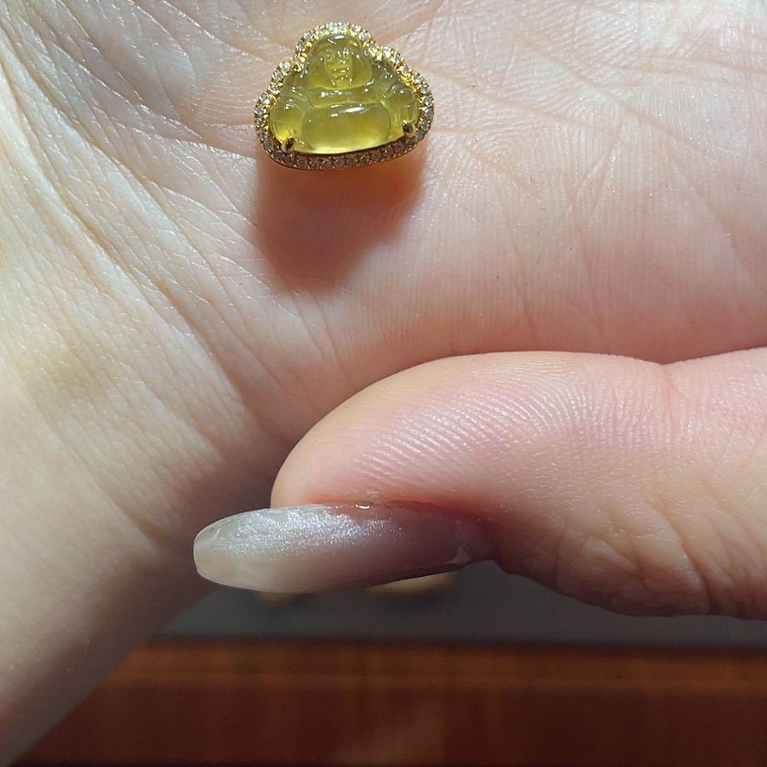 吊坠(不含链)18K金镶嵌翡翠?****y