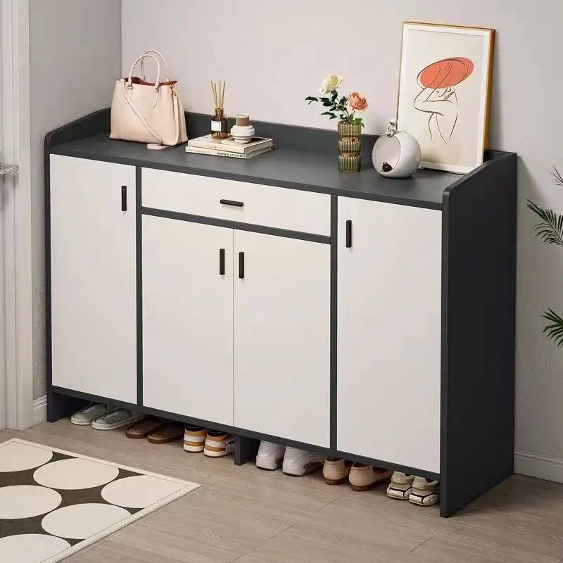 实木生态板鞋柜轻奢置物室内阳台柜收纳柜鞋架简约现代新中式鞋柜