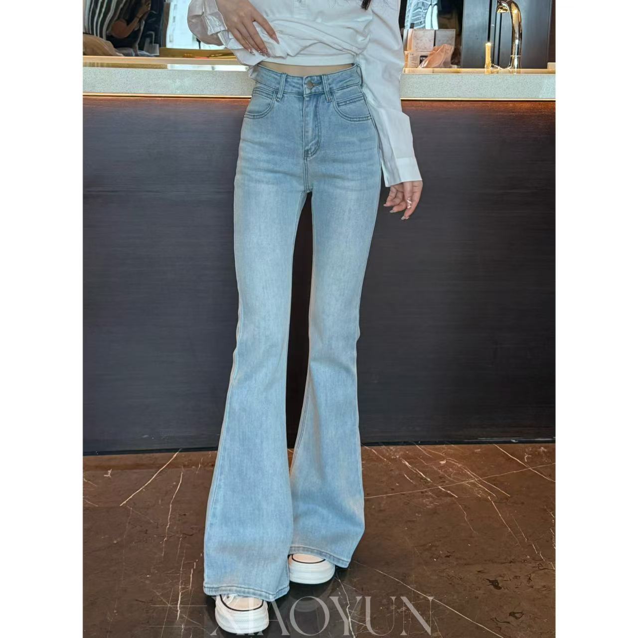 蝴蝶微喇牛仔裤 小允姐姐2025新款时尚气质高级蝴蝶微喇牛仔裤