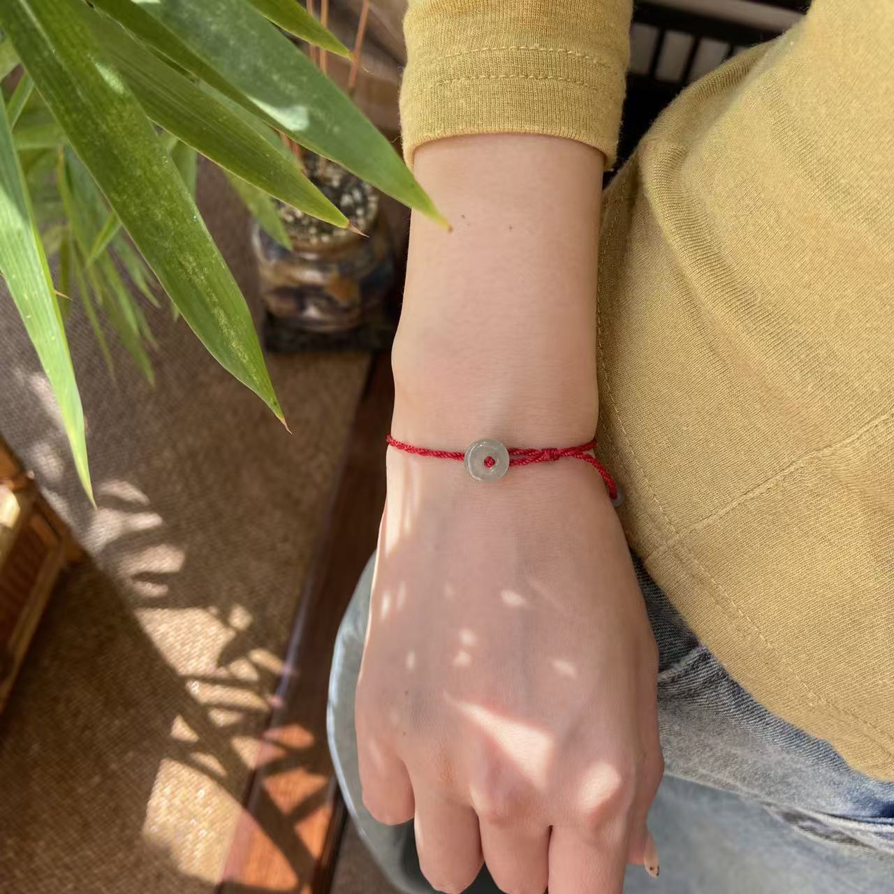 【翡珍集】 A货平安扣可调节手绳 随机发一件