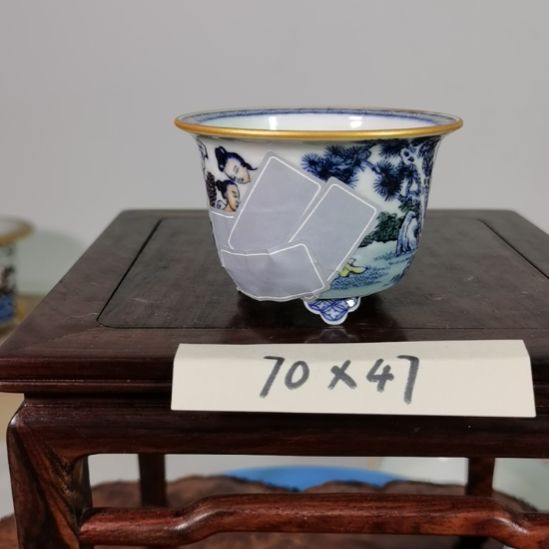 陶手工手绘大德堂釉盆