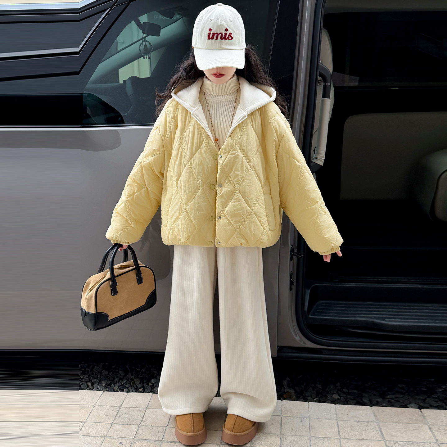 女童棉服冬季加绒加厚外套2025新款洋气中大童韩系穿搭假两件棉衣