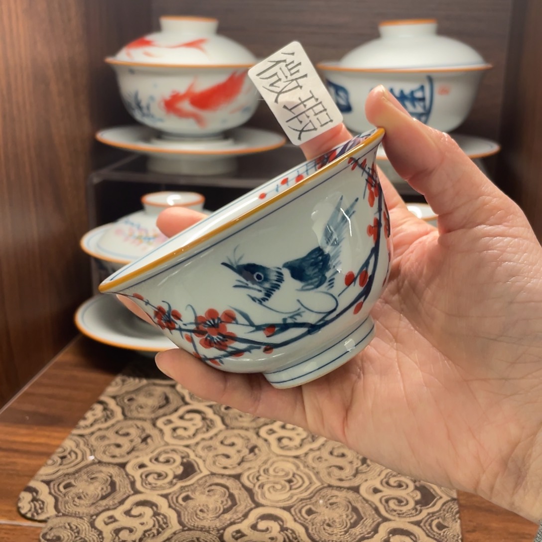 有瑕釉下彩纯手绘