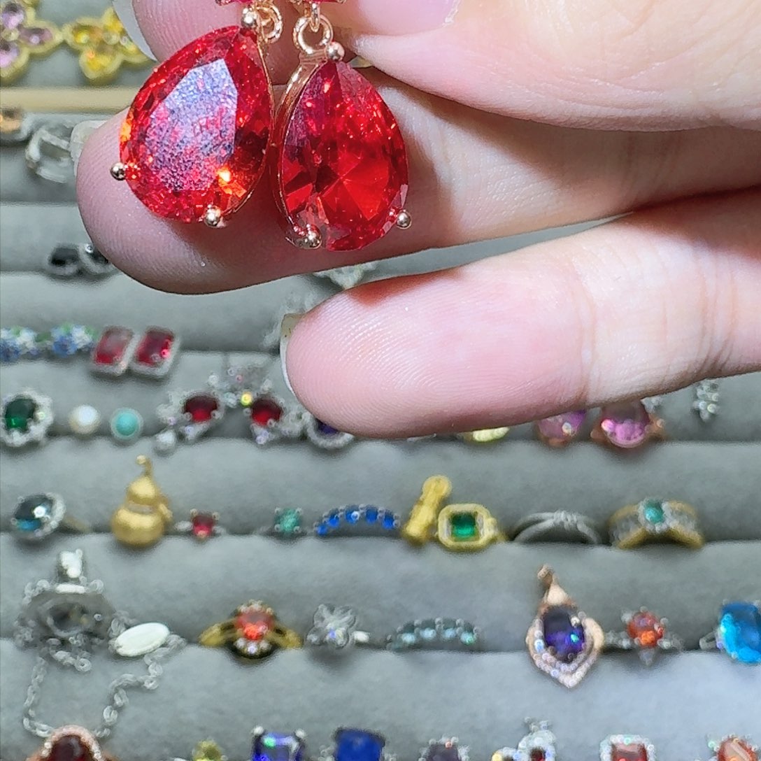 绿水晶戒指银S925镶嵌