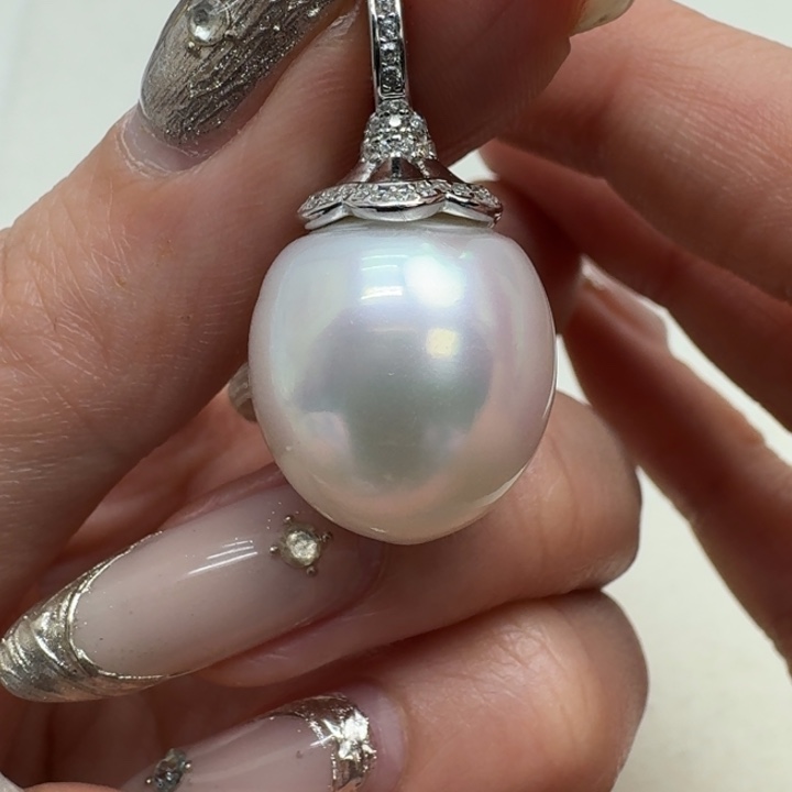 海水珍珠银S925镶嵌颈饰