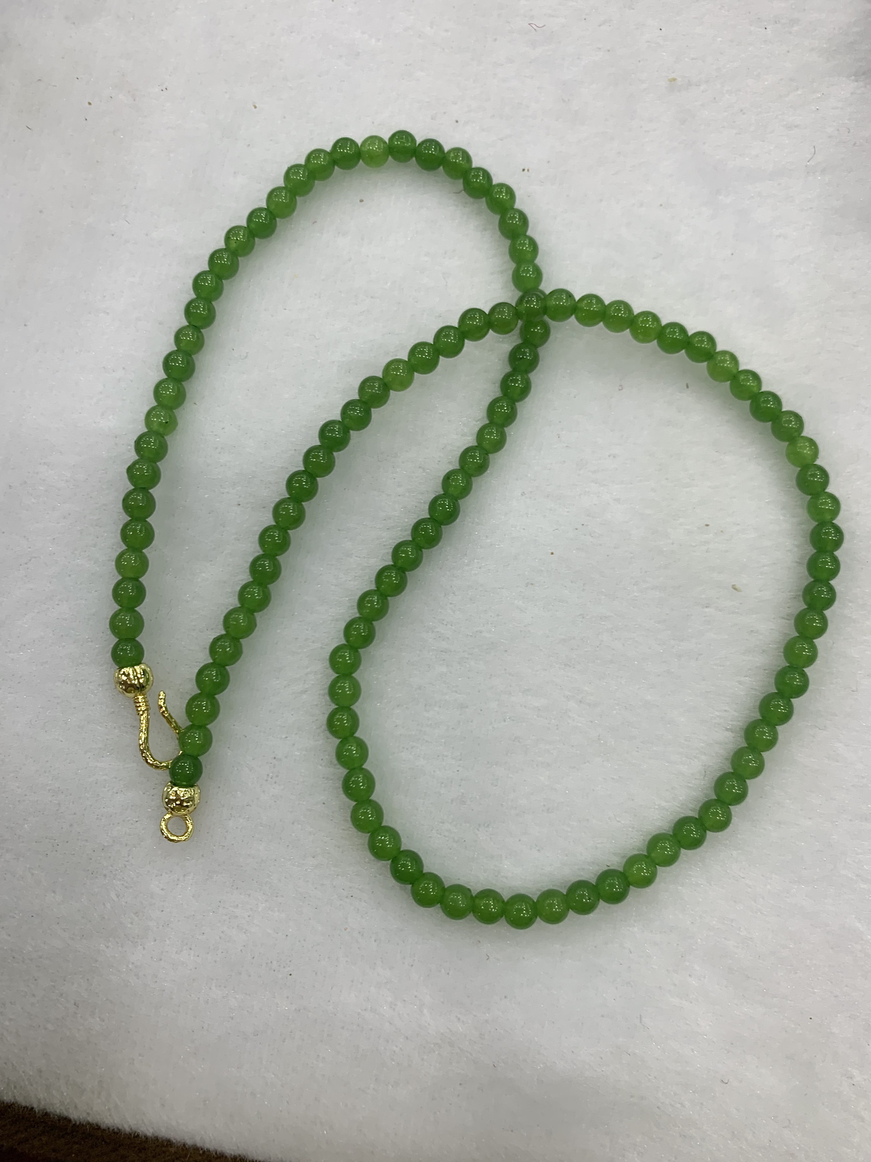 A平果绿小米珠4mm绿色圆珠珠链