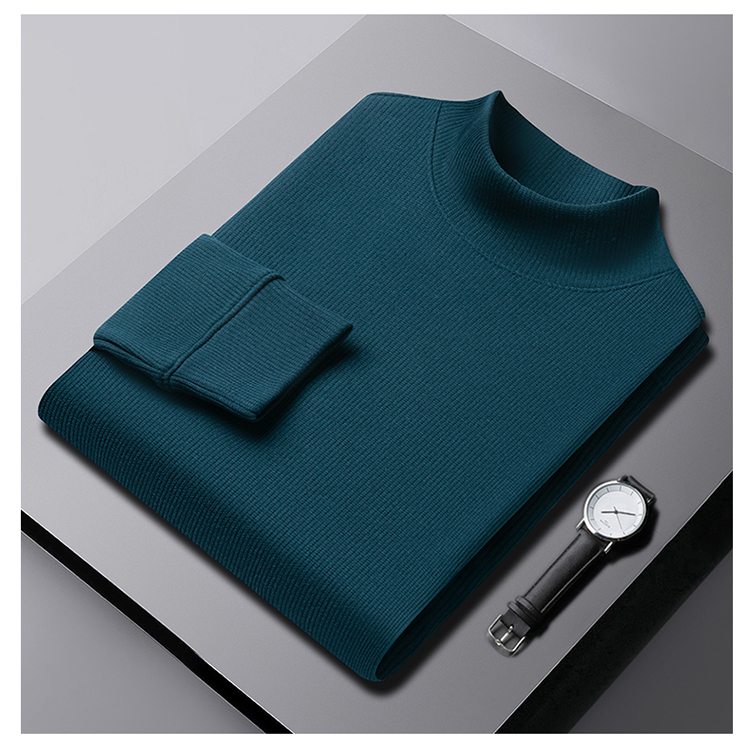 俞兆林冬季男士保暖舒适加绒加厚圆领商务休闲长袖竖条纹打底卫衣