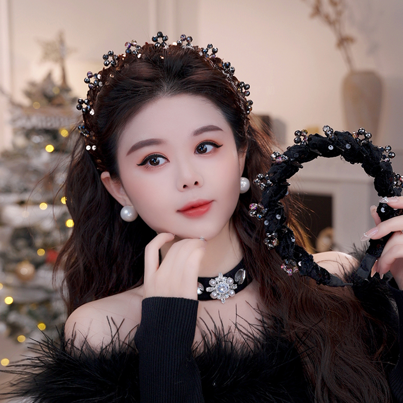 泡芙骄阳似我发箍瑞丽风太阳花亮片原创头饰高颅顶手工压发箍