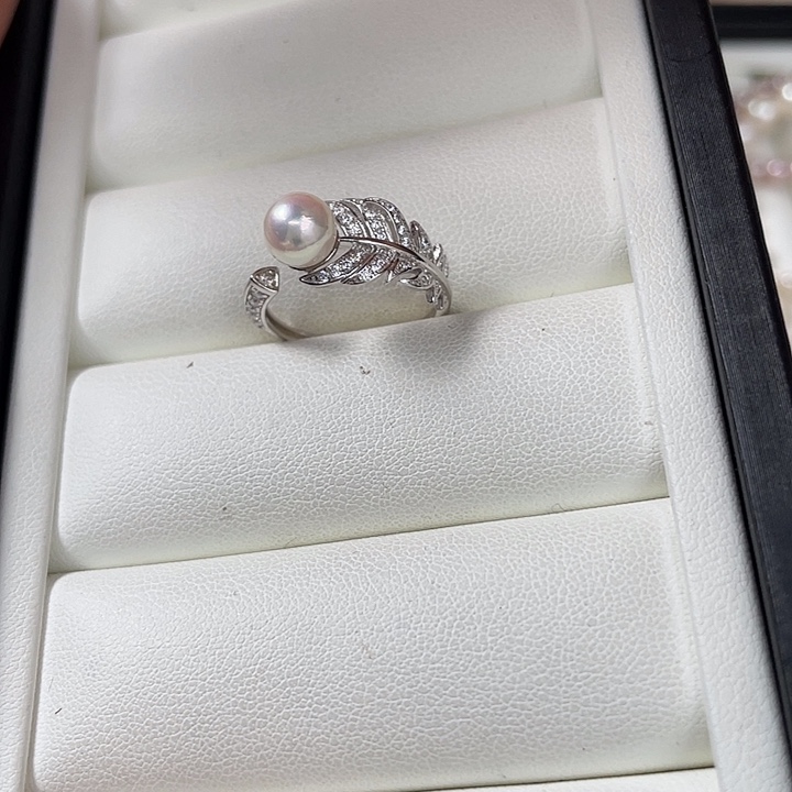 银S925镶嵌海水珍珠戒指