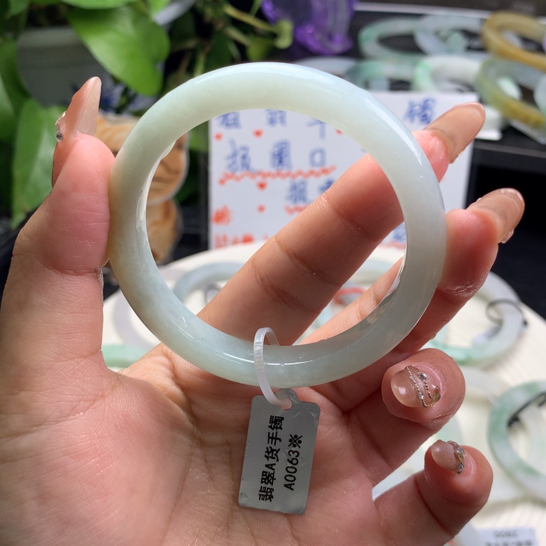 定制翡翠叮当镯未镶嵌52/53 宽10  半成品 