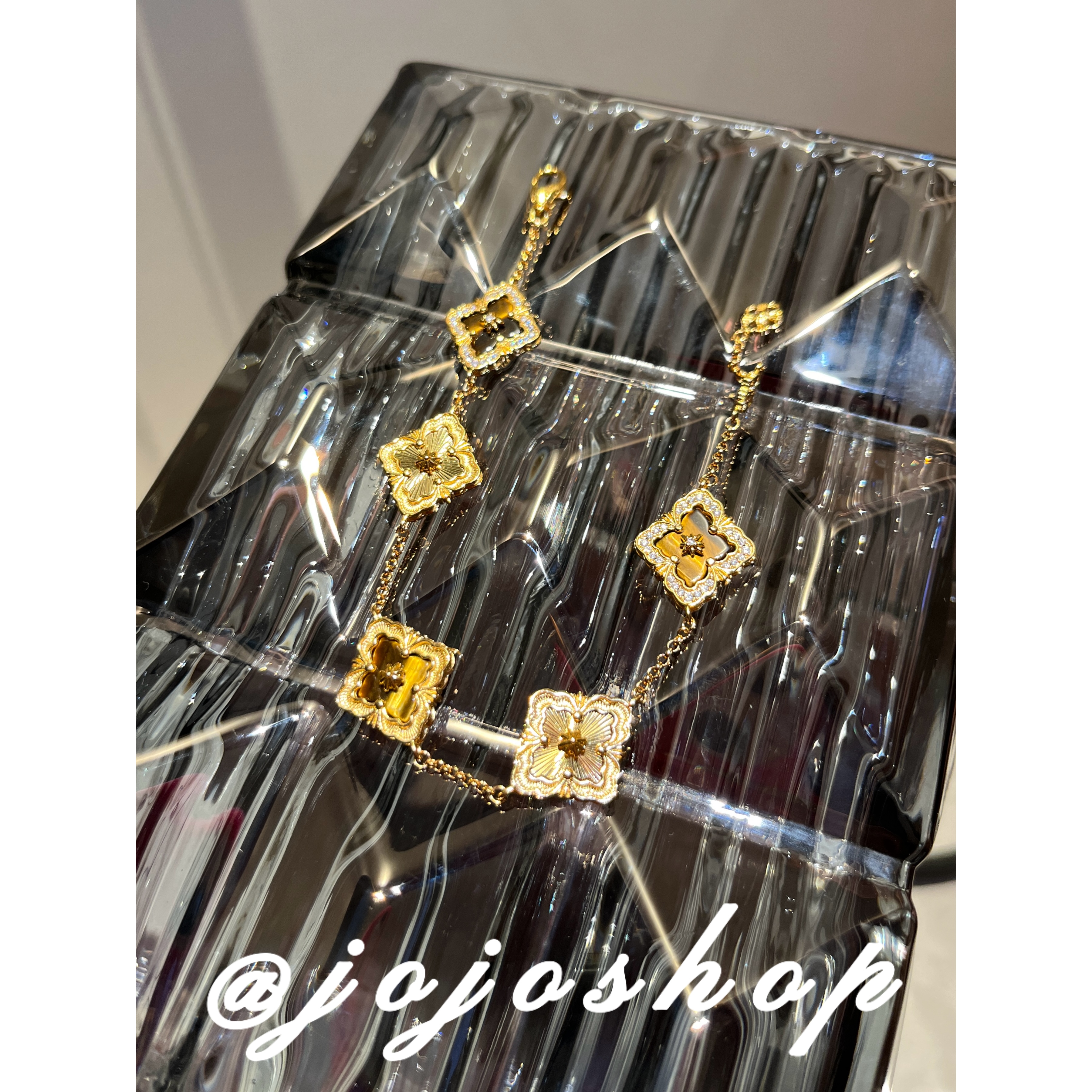 铜合金石英石手链 【布契五花四叶草】重工！复古老钱感手链