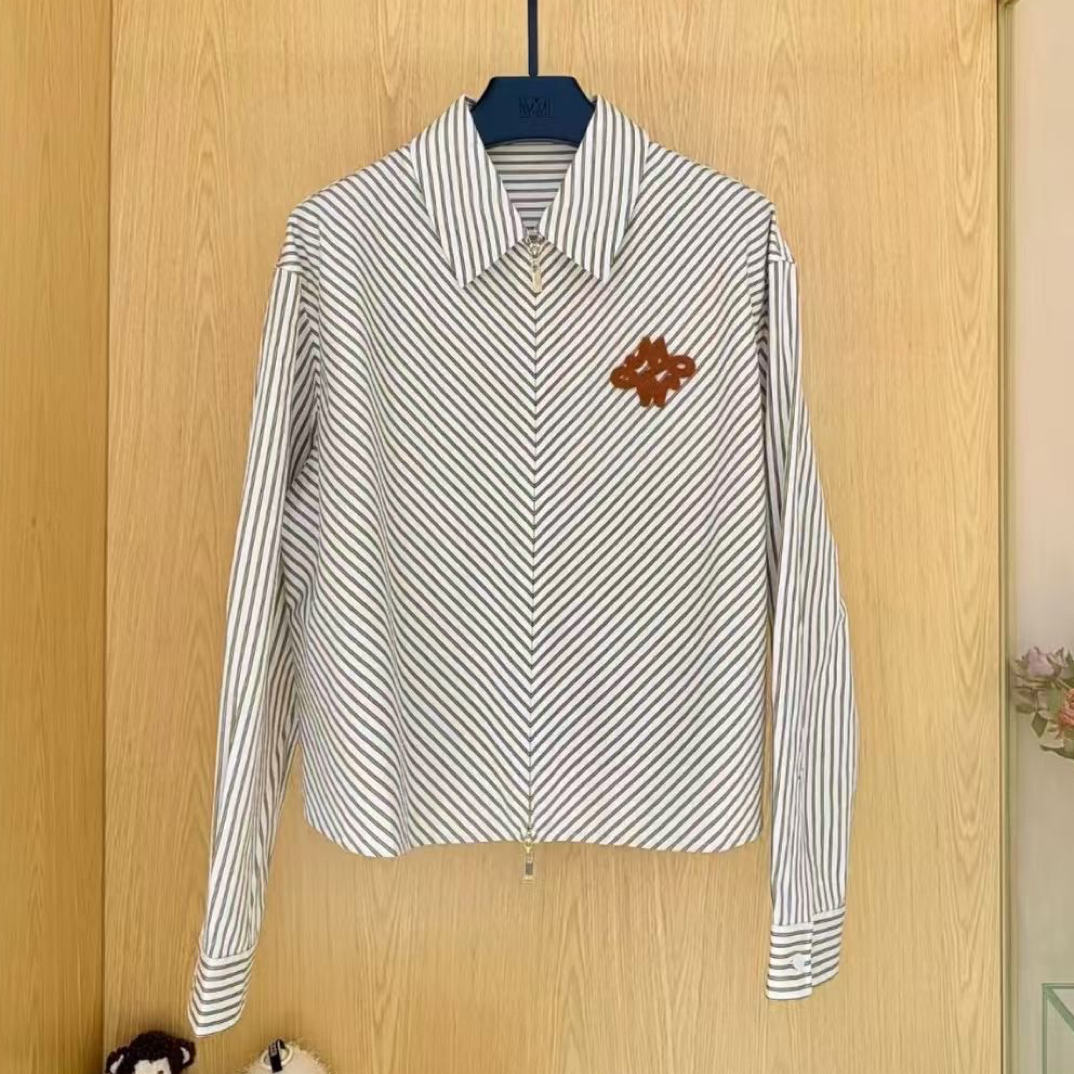 镜像斜纹拉链衬衫