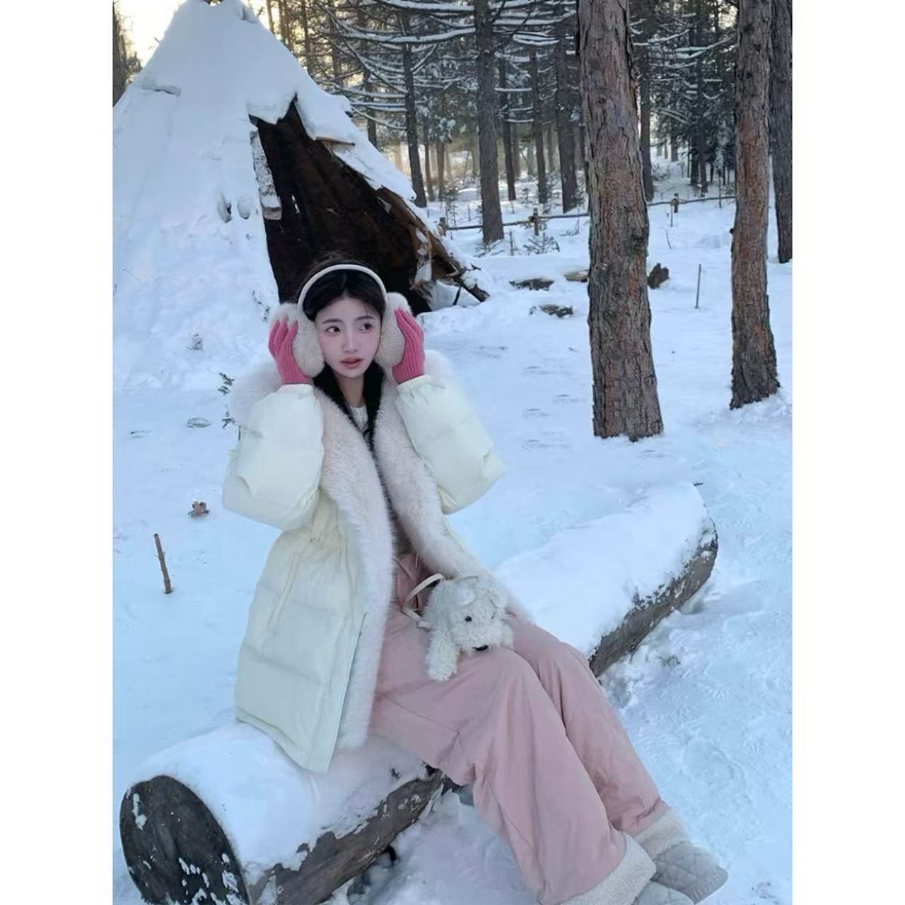 徐秋阳  菱格棉裤  质感太舒服了！保暖加绒羊羔绒棉裤13906