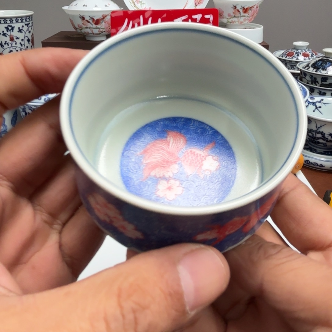 陶摆件微瑕金玉满堂杯子景德镇发货