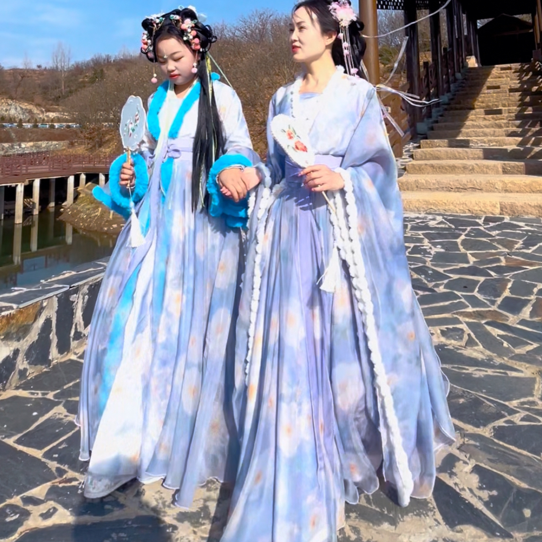 【十二花神之山茶花】山茶花印花大袖古风影视服