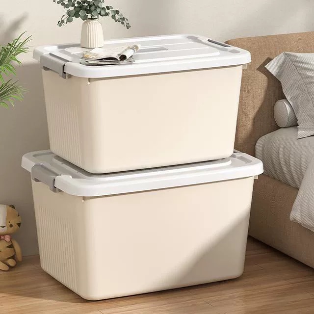 【到手两个34*25*18】带盖家用收纳箱杂物整理储物箱零食玩具整理