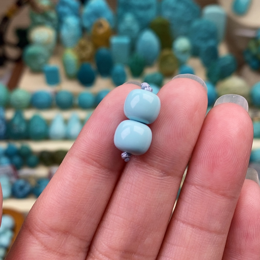 绿松石珠宝奇石未镶嵌8.2mm