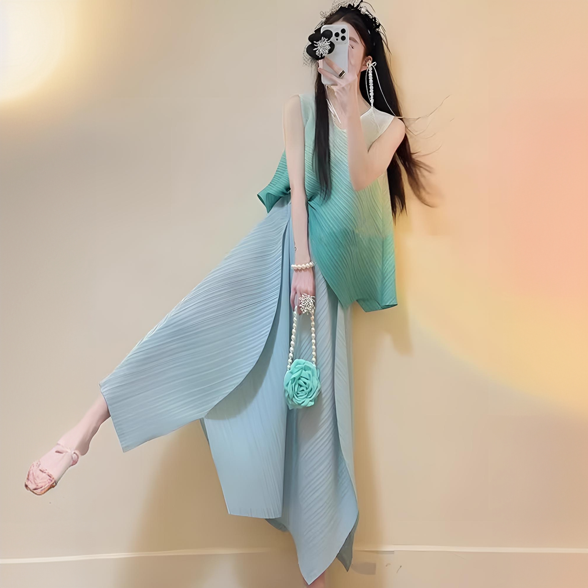 209-299女长袖长款设计感气质女装中长款时尚显瘦