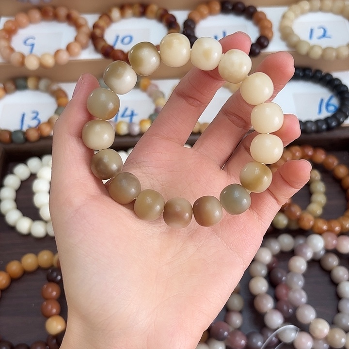 手串菩提根/象牙果卡14苹果珠水磨