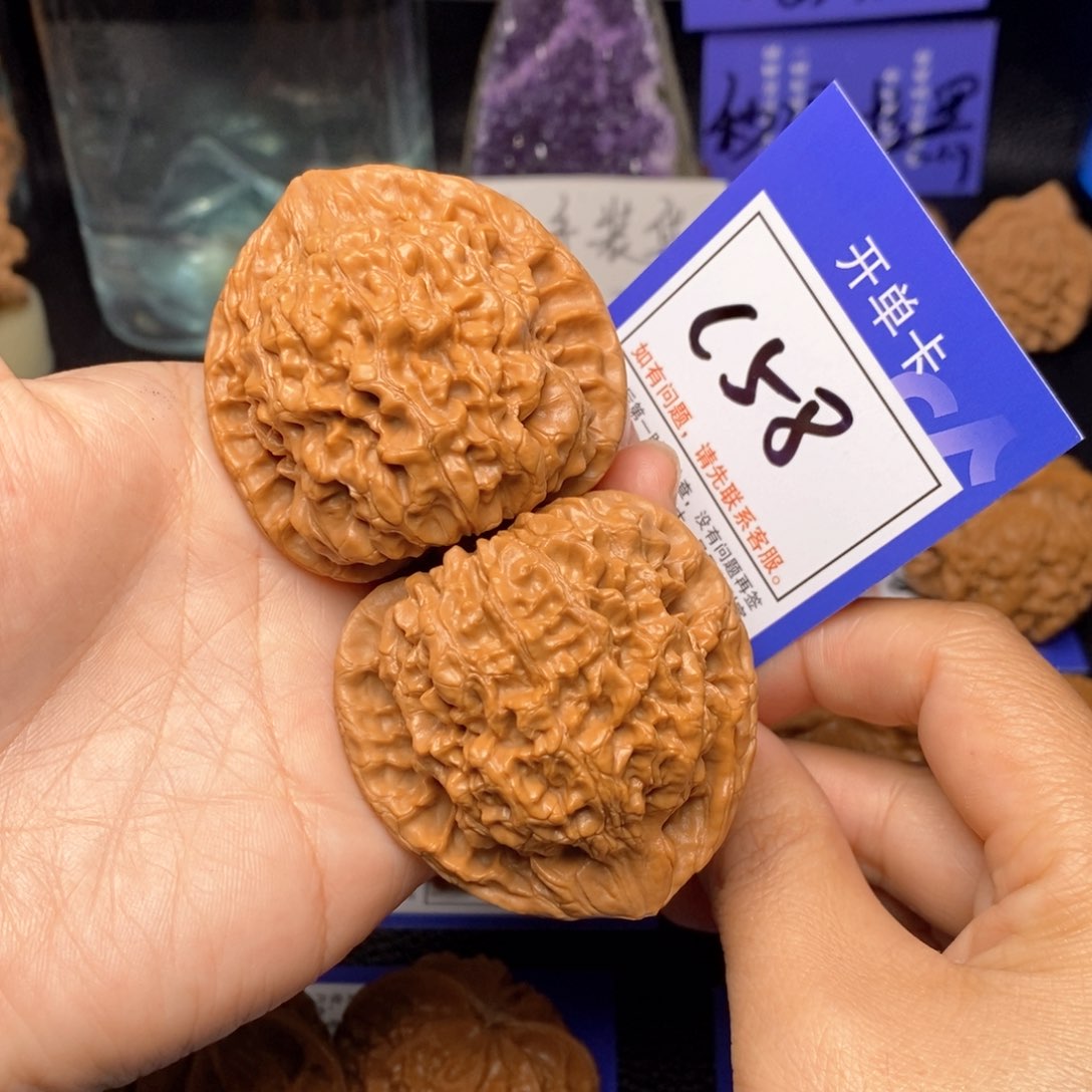 文玩核桃把件50全品官帽，自然桩，c58