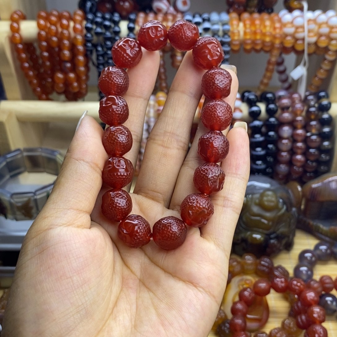 亚***化玛瑙/玉髓手链未镶嵌