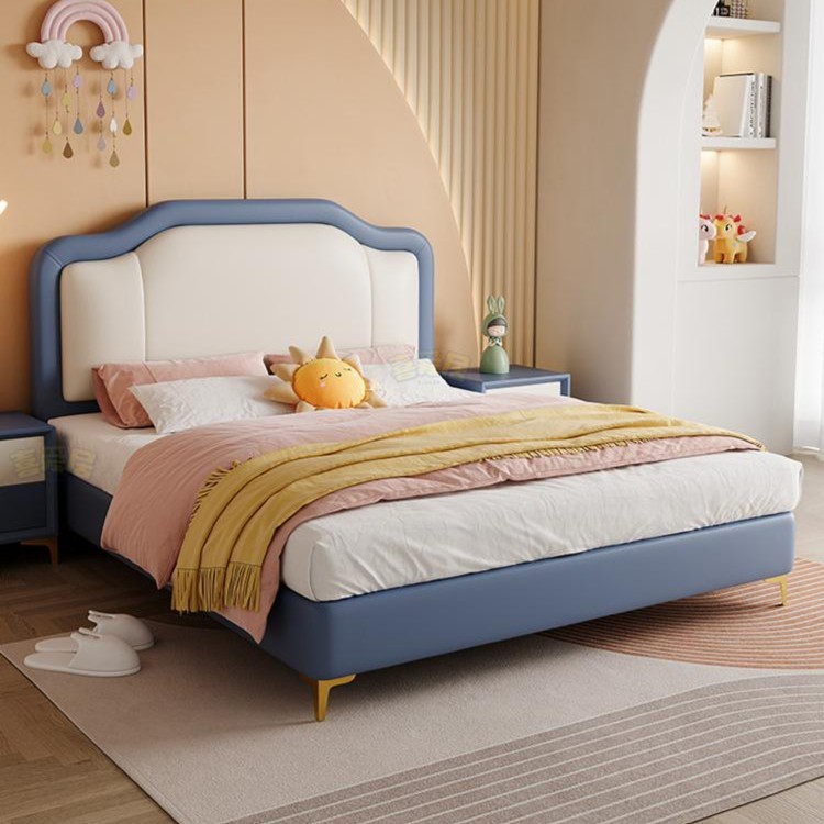 A25#儿童房小男孩儿童床青少年轻奢简约床卡通创意软包床