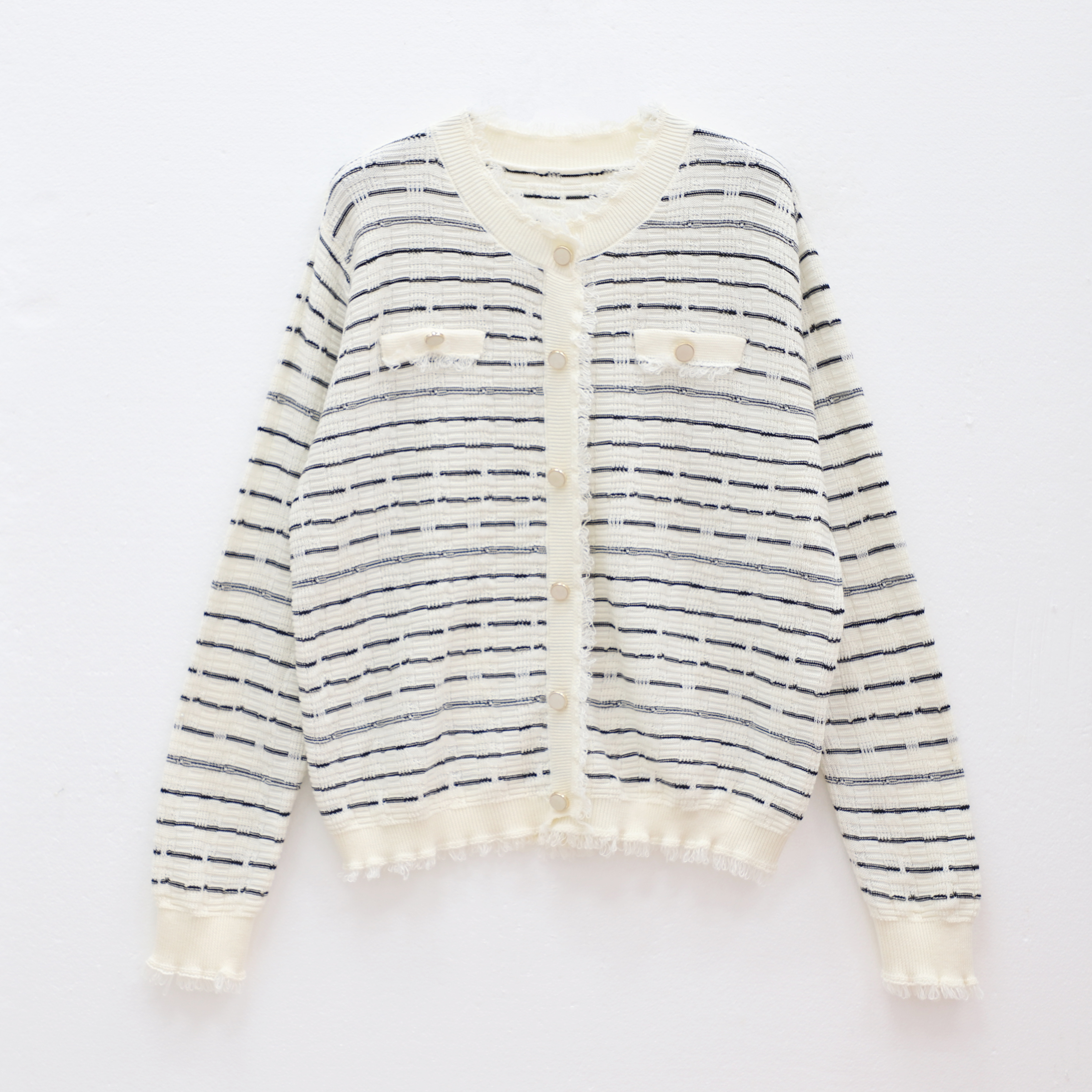 秋冬新款小香风韩版圆领长袖宽松针织开衫上衣女潮1333-2