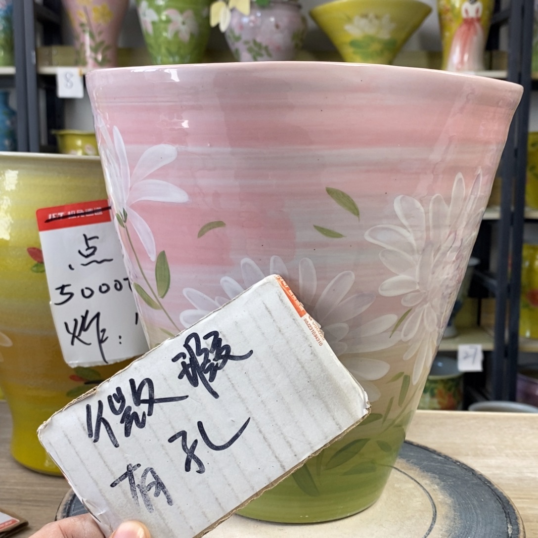 景德镇手工手绘陶瓷花盆