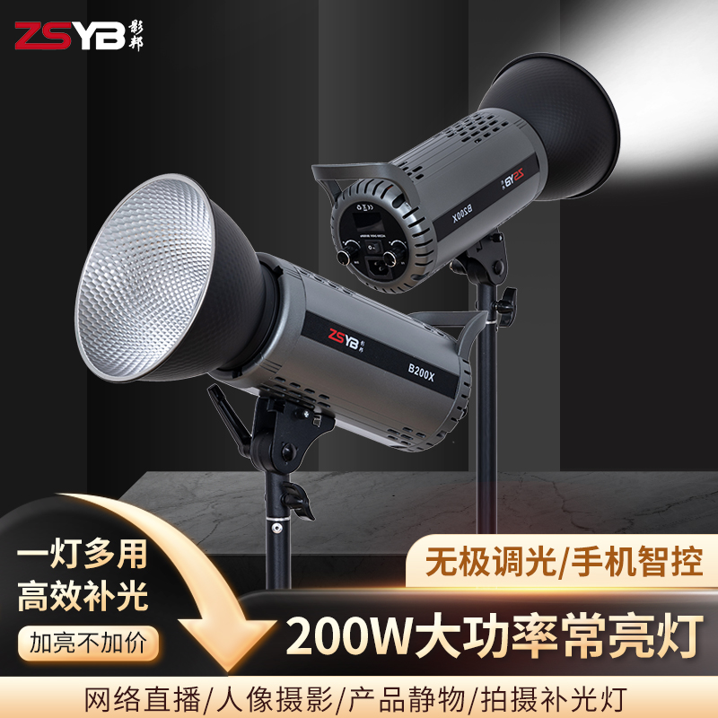 影邦B200专业直播补光灯打光摄影灯柔光影视服装球形摄影补光灯