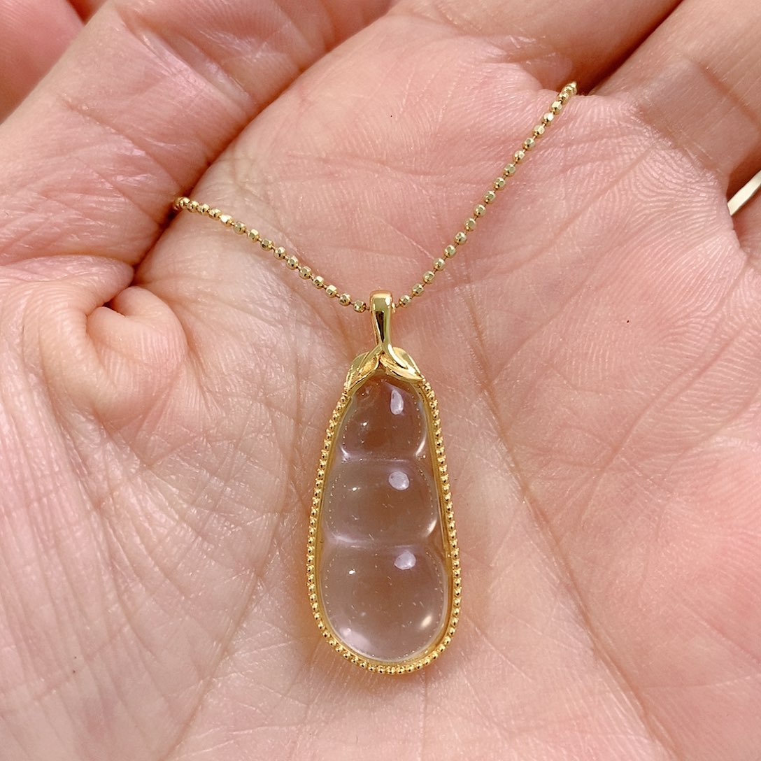 石英质玉吊坠(赠链)银S925镶嵌