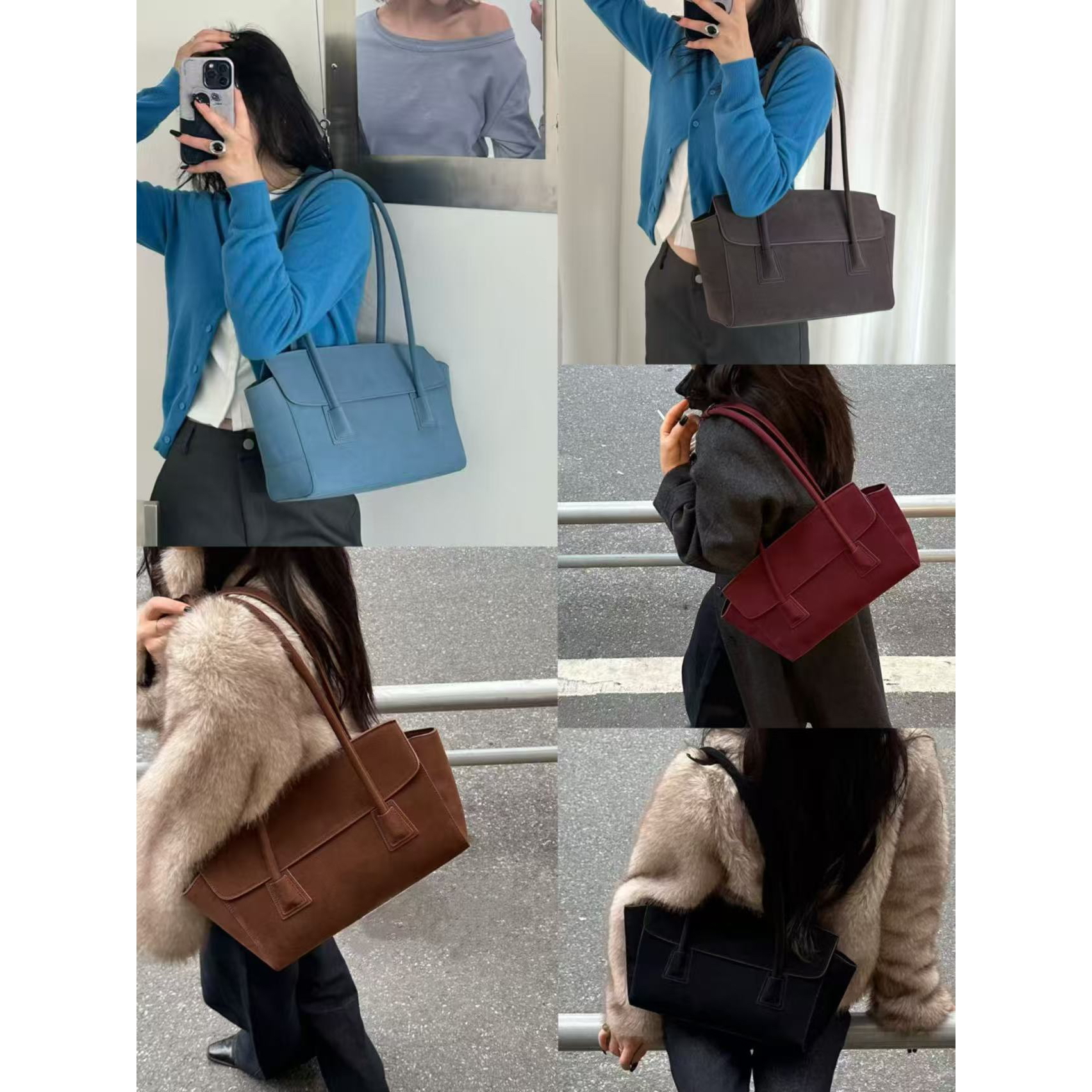 AWY 福（1B2019#）法棍小面包- 质感休闲手提单肩包12-17