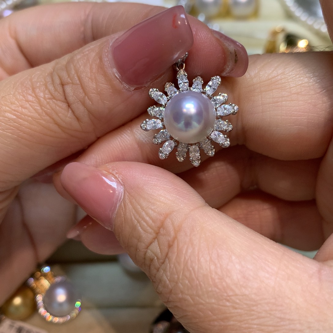 海水珍珠颈饰银S925镶嵌