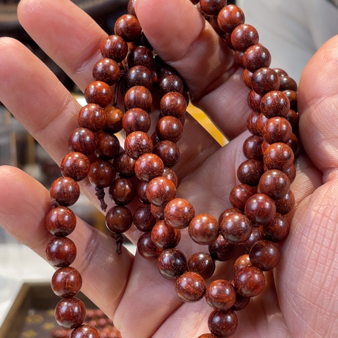 檀香紫檀（小叶紫檀）0.8的108颗满星泥料205号