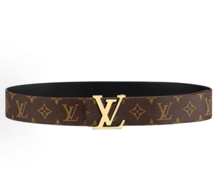 99新 LV LOUIS VUITTON 平滑扣 皮革 皮带 男女同款 棕色 宽4cm