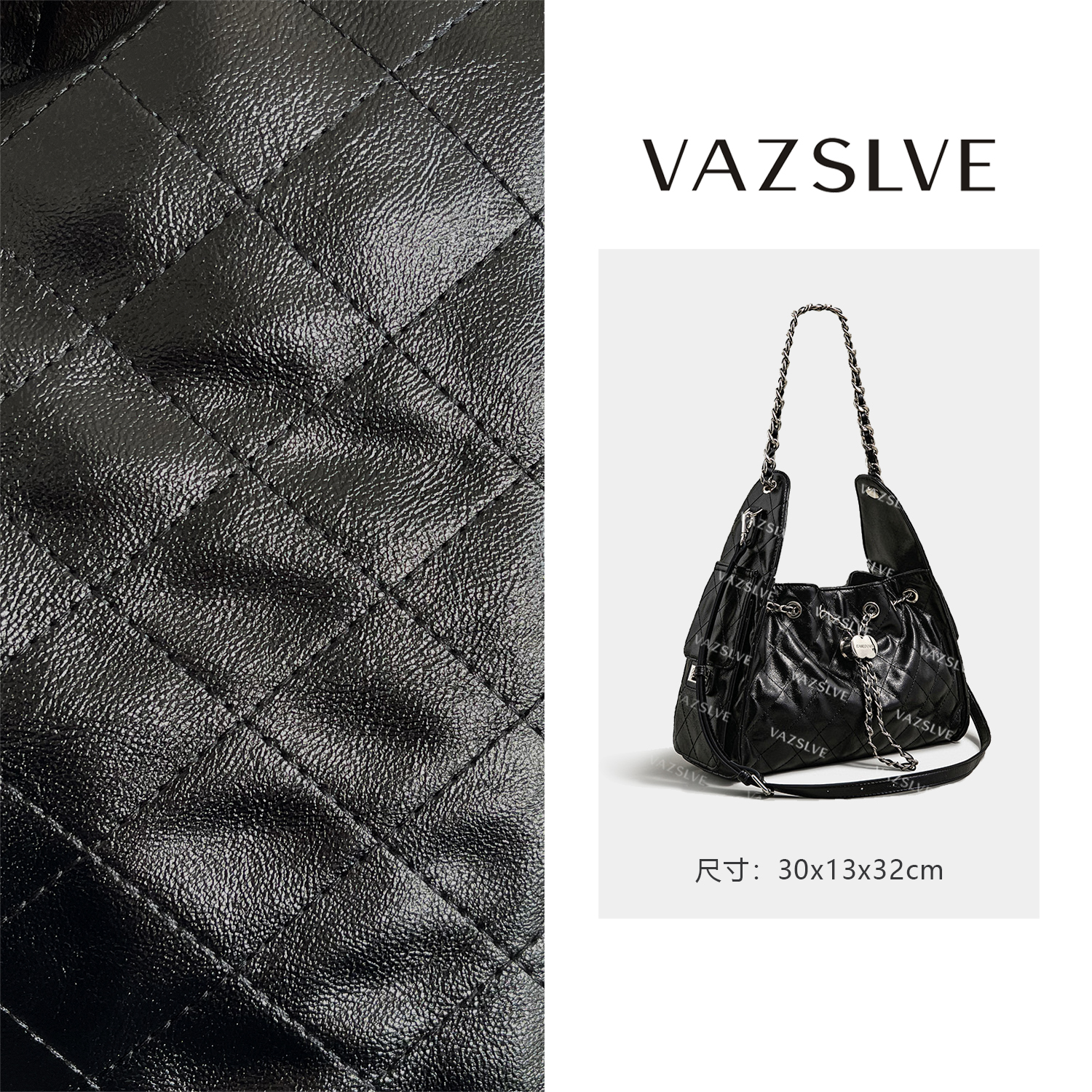 VAZSLVE/原创设计SK-92508-黑色 秋冬新款轻奢小包