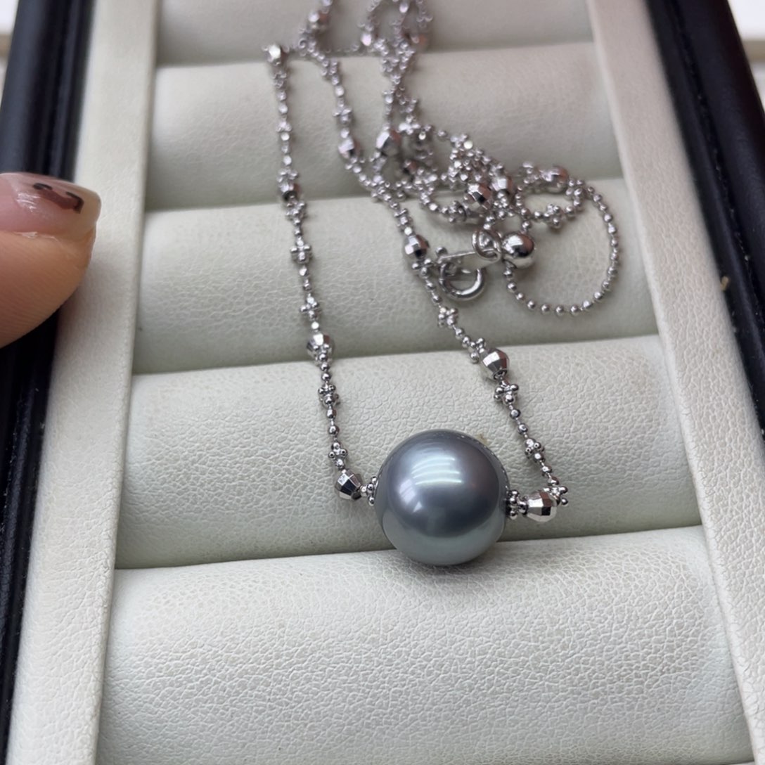 海水珍珠项链银S925镶嵌