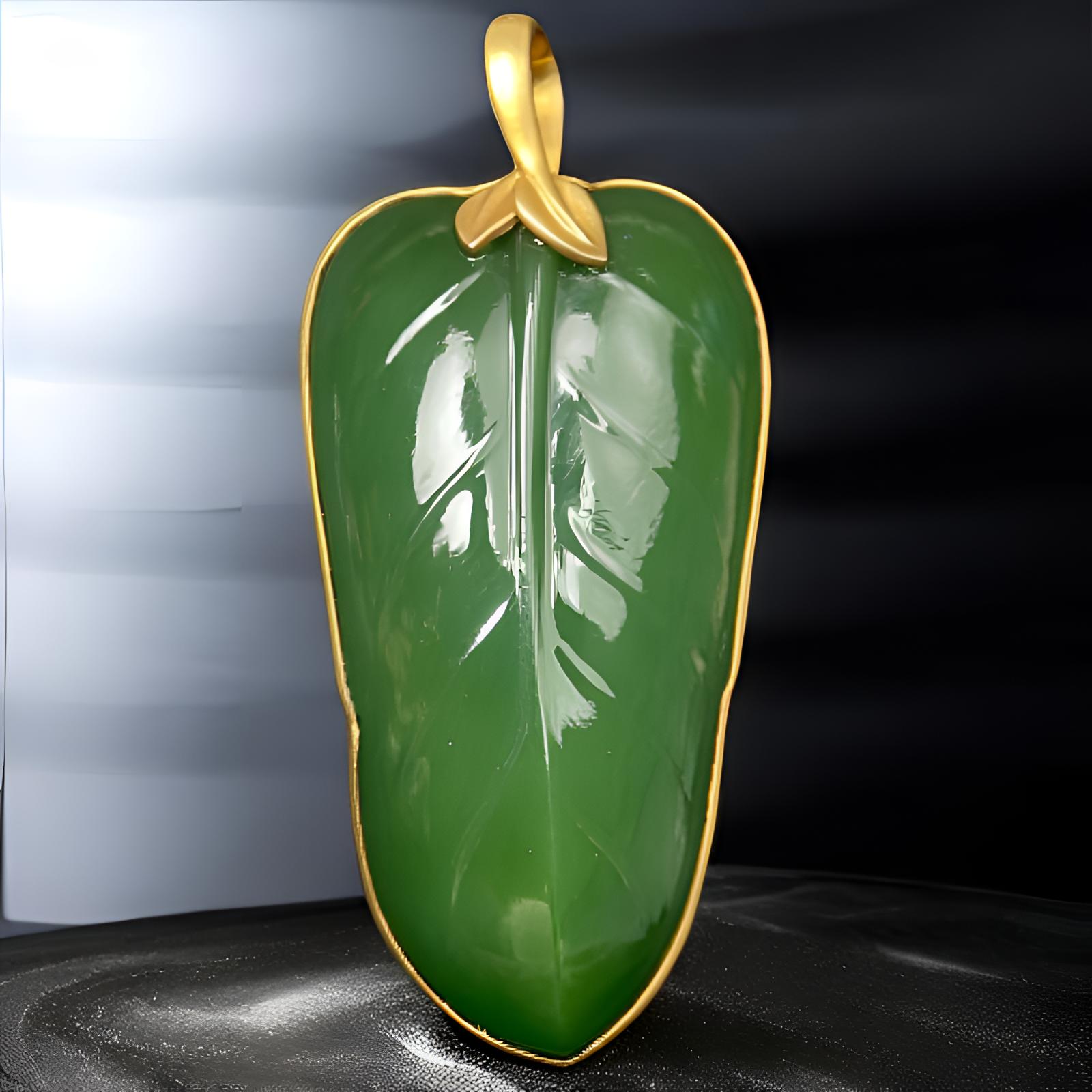 大业有成 和田玉吊坠18k金镶嵌