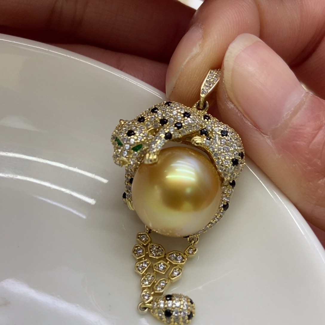 海水珍珠吊坠(不含链)银S925镶嵌