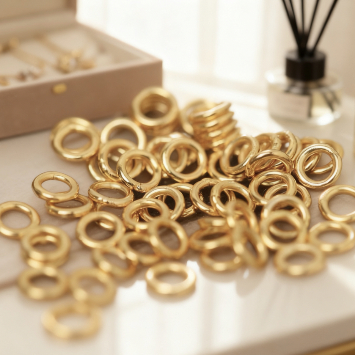 【质检发货】I8k 小圆圈隔片 4mm 通孔配件 DIY