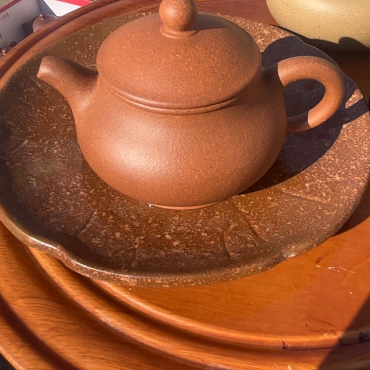 紫砂茶壶封釉矮潘150cc五彩段