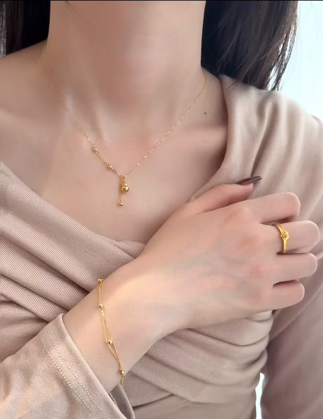 仙女风中国风百搭精致气质素款项圈