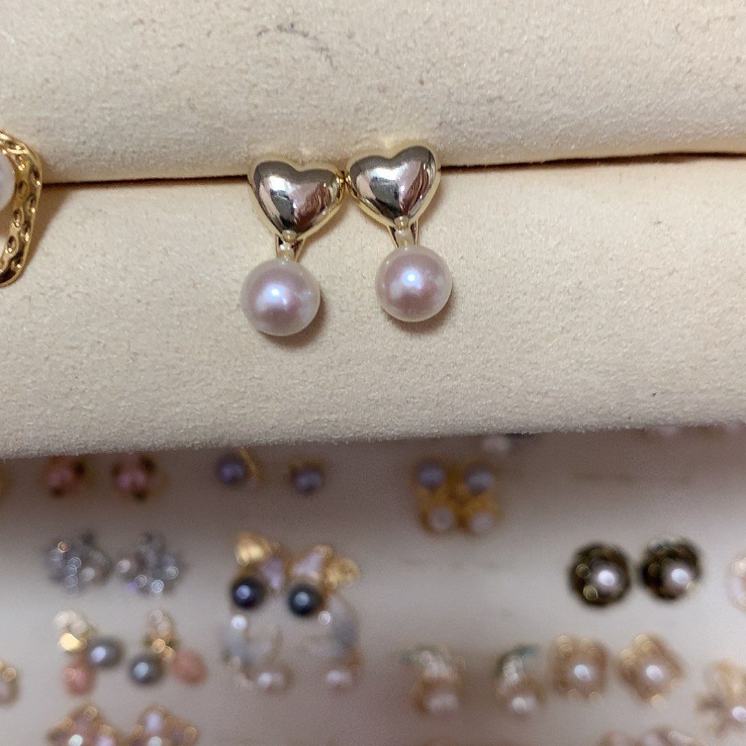 淡水珍珠耳饰合金