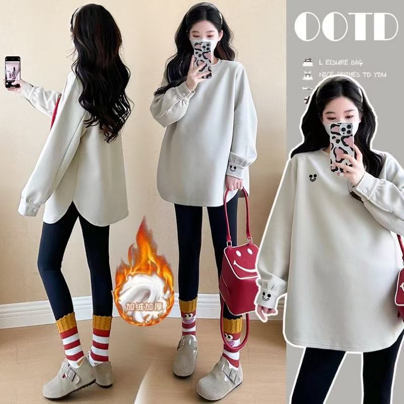 2026新款孕妇装秋冬季外穿春秋孕妇T恤卫衣长袖打底大码上衣