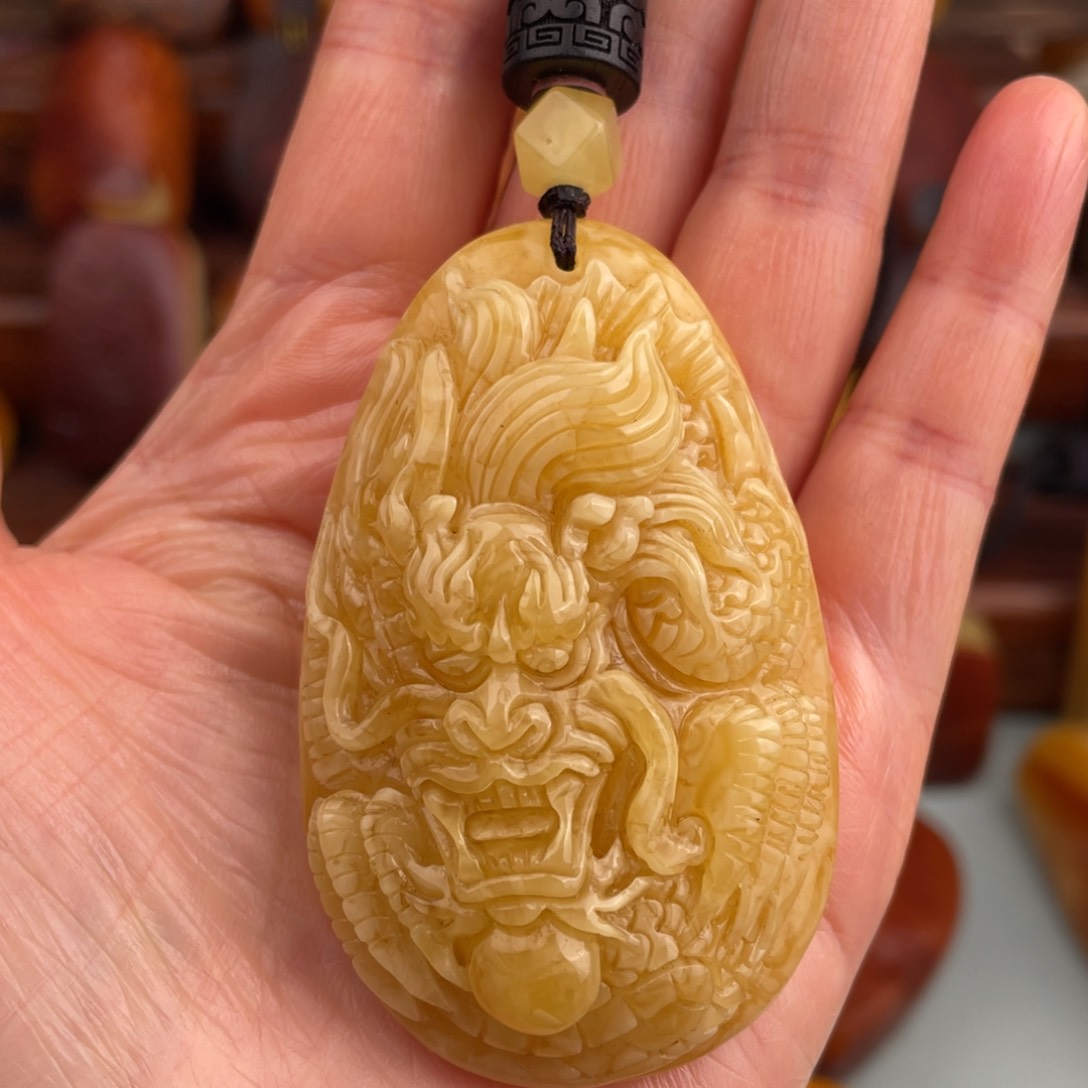 定制琥珀未镶嵌蜜蜡龙手把