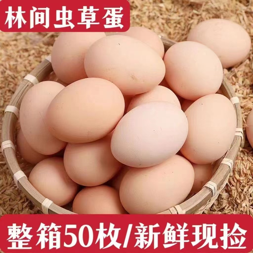 旺鲜田50枚精品谷物散养蛋农家笨鸡蛋 单枚45±5克 净重2100克
