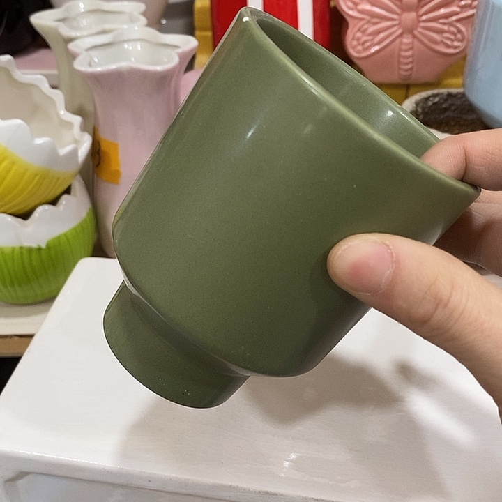 陶盆有孔 瑕疵针孔漏釉介意勿拍外口 6外高10