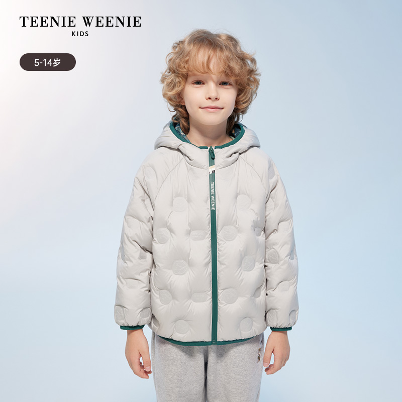 《奥莱》TeenieWeenie Kids小熊童装秋冬撞色短款羽绒服TKJD244T03A