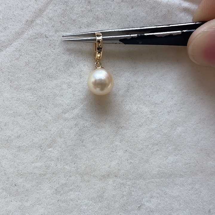 银S925镶嵌海水珍珠吊坠(不含链)