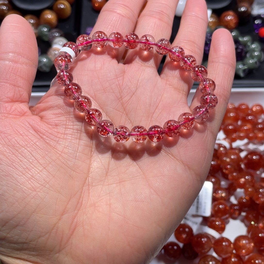 水晶手链未镶嵌金草莓7.5mm左右